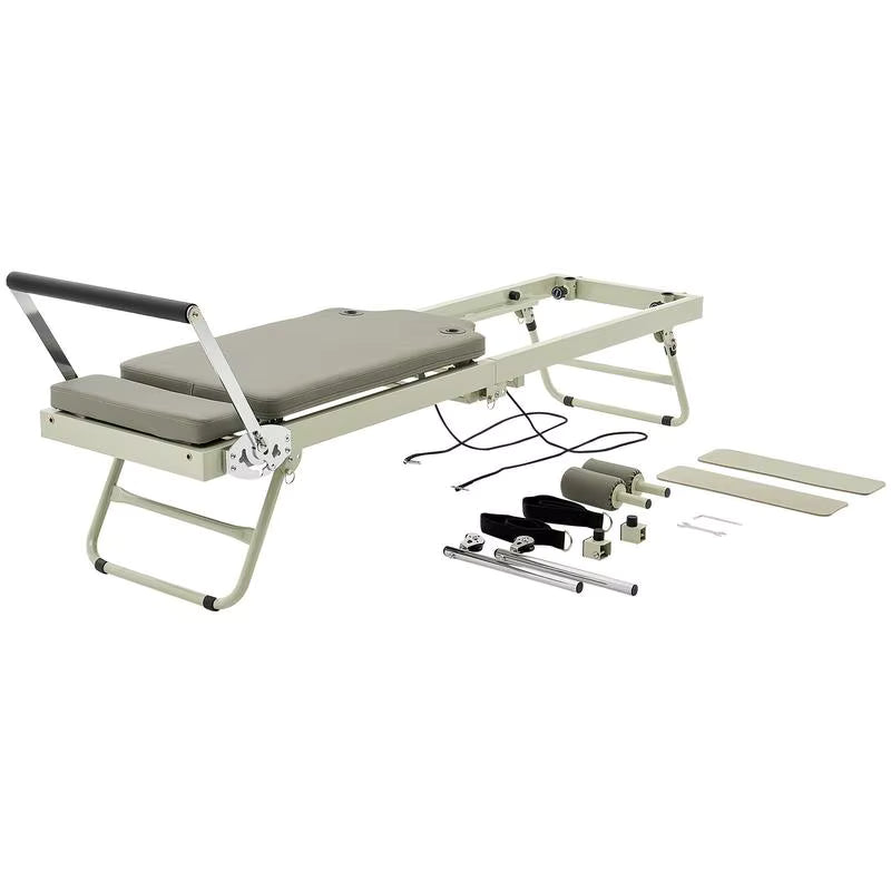 Reformer Pilates Pliable Beige - Cadre bois