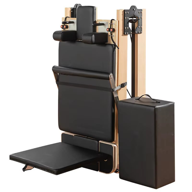 Reformer Pilates Pliable Noir - Cadre Bois